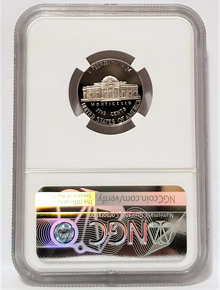2019-S 5C JEFFERSON Nickel From 10-Coin SILVER PROOF SET NGC PF 69 UC - PORTRAIT - Image 2 of 2