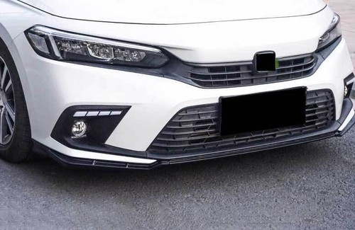 For Honda 11th Civic 3pcs 2022-2023 Front Bumper Lip Chin Spoiler Matte Black - Picture 7 of 8