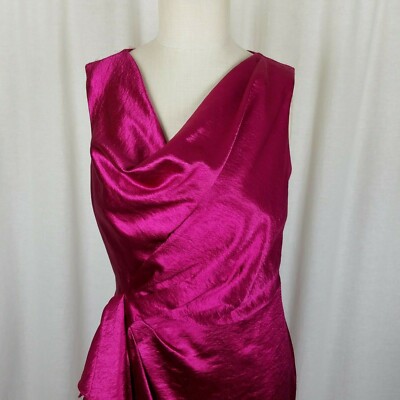 anne klein satin dress Anne Klein 2 Dress Womens 14 Black Ebony Satin Short Midi Halter Backless Party