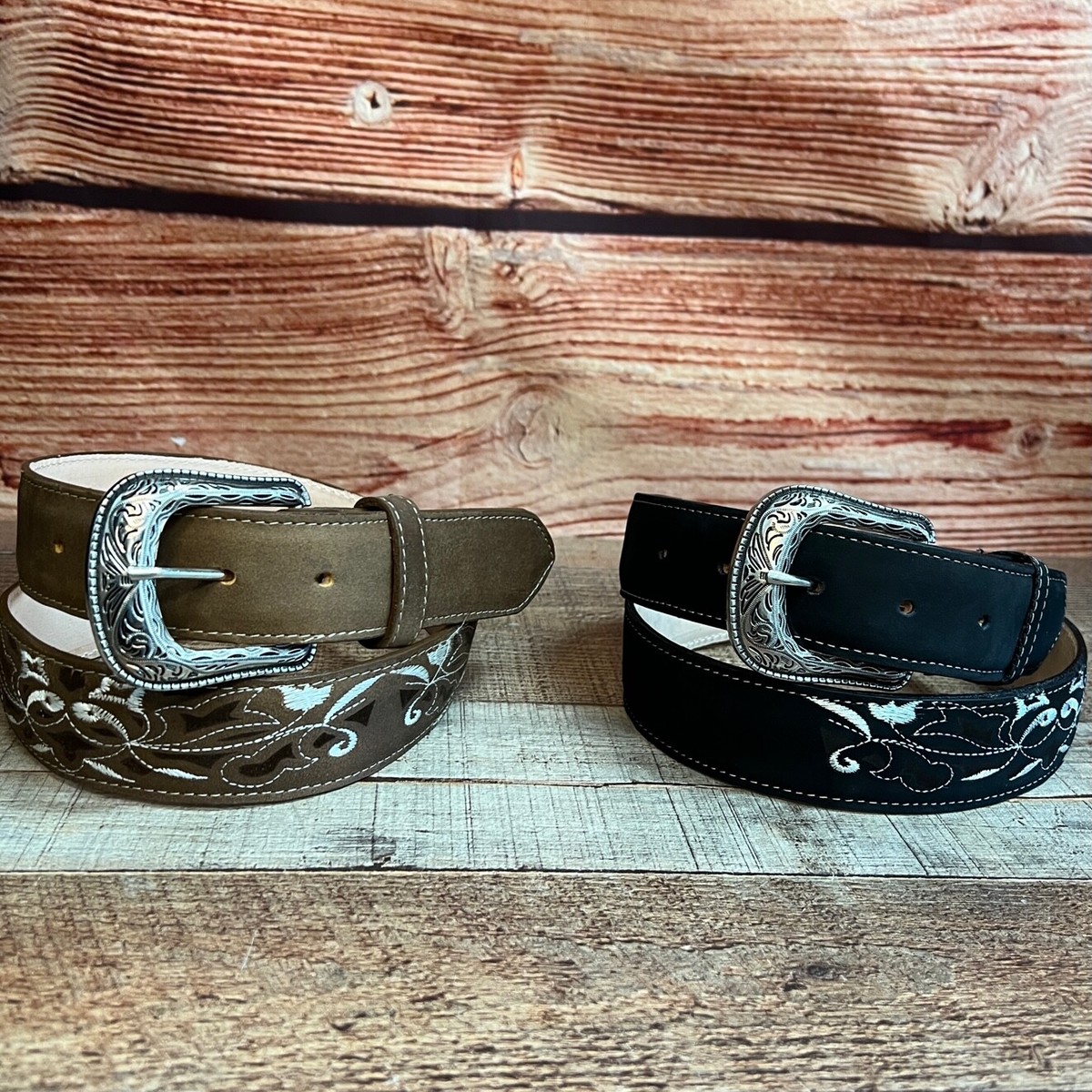Women Leather Western Cowgirl Belt EMBROIDERED Cinto Dama  display picture 2