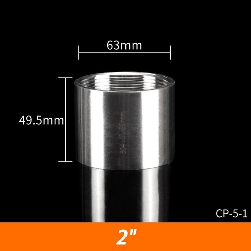 Stainless Steel 304 Full Socket Connector Couper 1/8" - 4" BSP Threaded Fittings - Picture 13 of 15