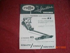 PROSPECTUS  PUBLICITAIRE  FAUCHEUSE  PORTEE  A LAME  ROFFO  MODELE  R3    9/1966