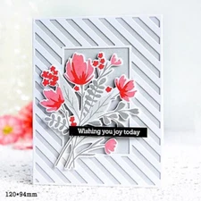 Metal Cutting Dies Stripe Frame Background Scrapbooking Paper Card Stencil Mold