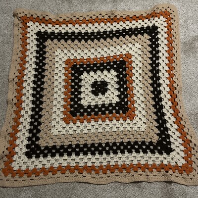 その他 USA Vintage Granny Blanket USA vintage Granny Blanket Square Crochet Granny 38x36”