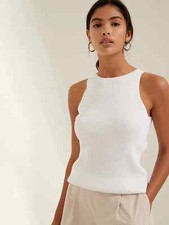 BANANA REPUBLIC S Seamless Sweater Tank Small White NEW