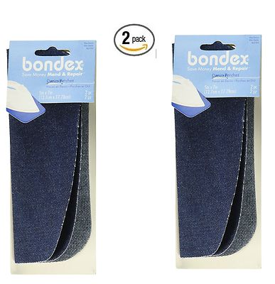 Bondex Iron-On Patches 5''X7'' 2/Pkg-Denim, 2 Packs of 2 per pack