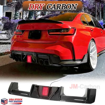DRY Carbon Rear Bumper Diffuser Lip W/Light For BMW G80 M3 G82 G83 M4 2021-205