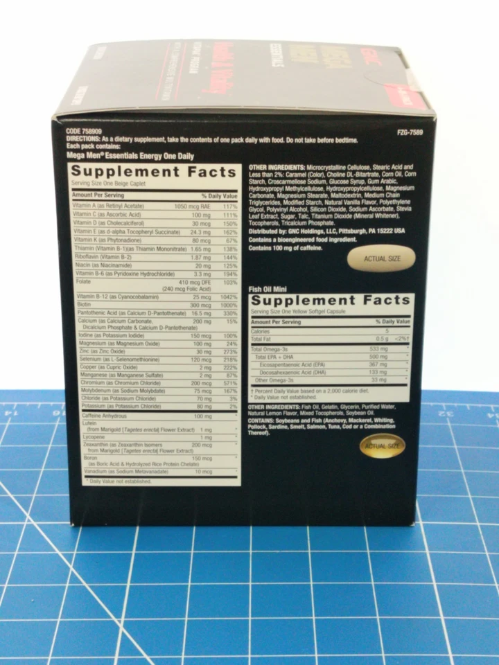 GNC Mega Men Essentials Vitapak Salud y Vitalidad 30 Paquetes Multivitamínico Exp:9/26 Foto 2 de 4