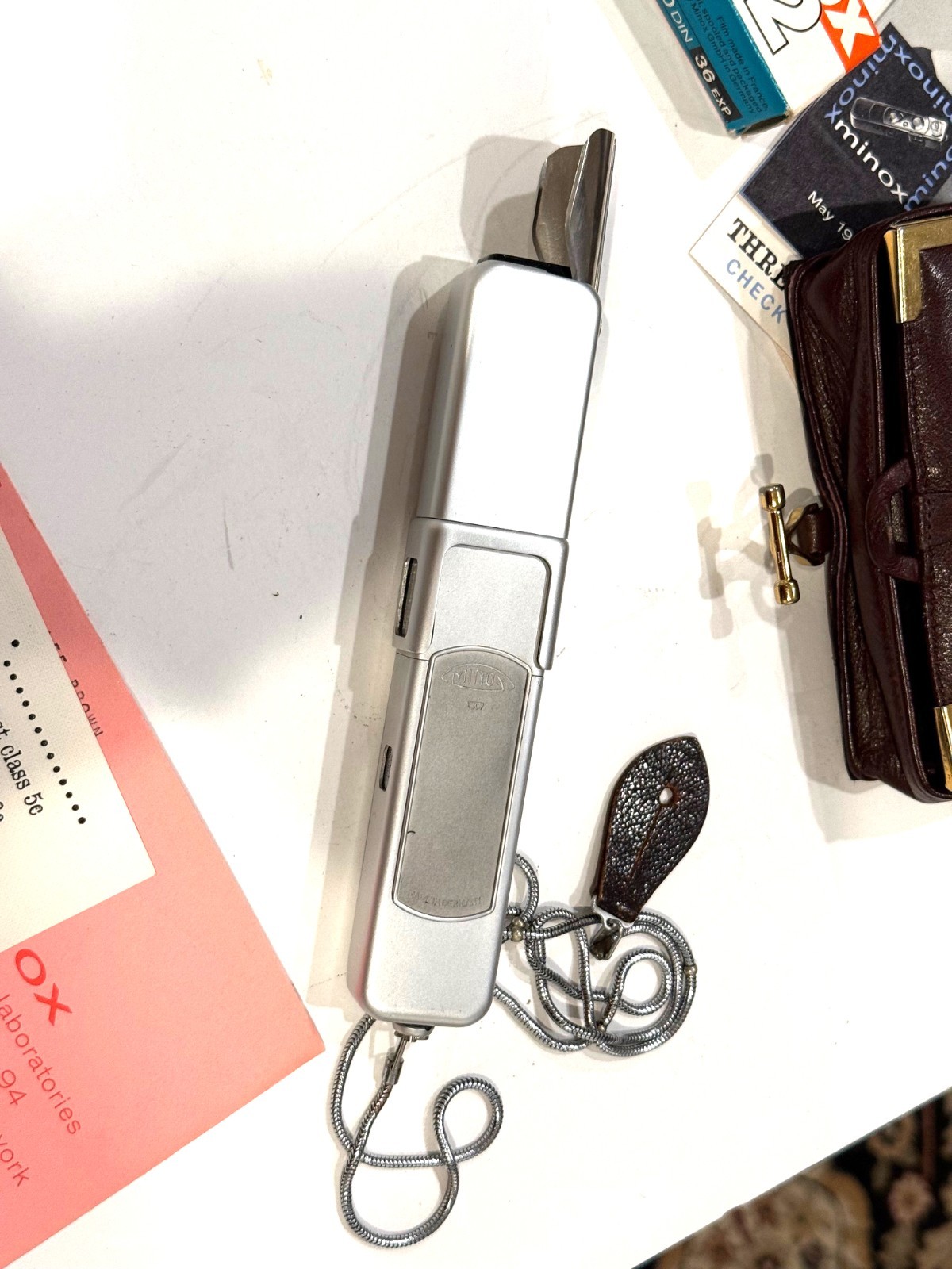 Minox camera and rare case and paperwork