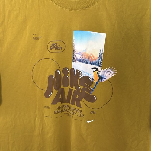 The Nike Tee Maglietta Donna Grande Marrone Giallo Manica Corta Nike Air J3 - Foto 4 di 9