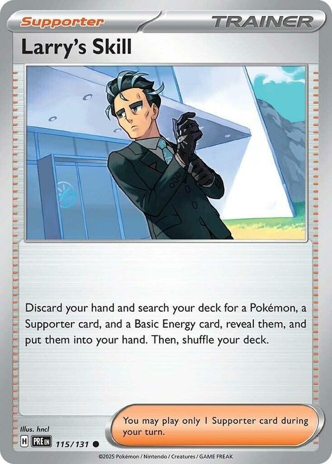 Larry's Skill - 115/131 - Common - Reverse Holo NM Prismatic Evolutions