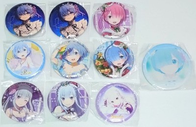 Re:Zero Badge Set Pins - Emilia Ram Rem Collectibles for Fans Rare Limited