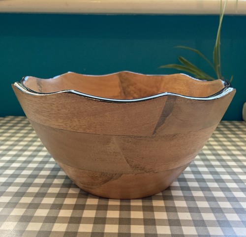 Habitat Mango Wood Salad Bowl NEW UNUSED 20cm Diameter - Picture 5 of 6
