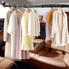 Heavy Duty Car Clothes Hanger Bar Adjustable Anti-Slip for Truck SUV RV Travel