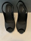 LULU TOWNSEND Peep Toe Pumps Sz 10 Black Fabric 5” Heels Hidden Platform — photo 3