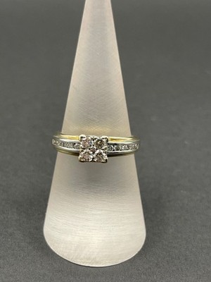 Ladies 9ct Two Tone Gold Diamond Ring
