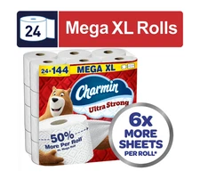 Charmin Ultra Strong Toilet Paper 24 Mega XL Rolls, 330 Sheets Per Roll