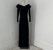 XSCAPE Velvet Bias Boatneck Maxi Evening Dress Size 4