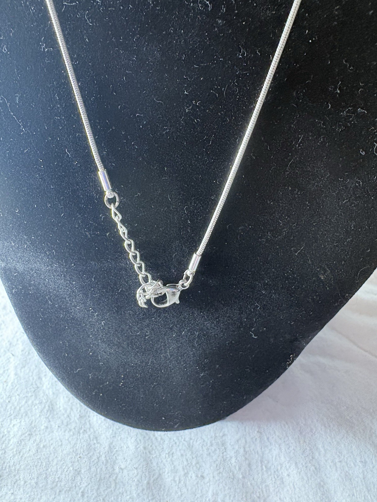 Pendant Necklace with Rectangular Blue Insert wit… - image 4