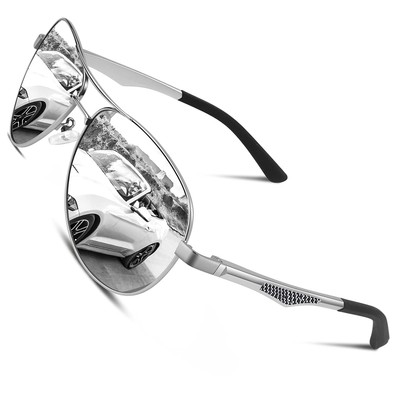 GA61 Premium Al-Mg Alloy Pilot Polarized Sunglasses UV400, Full Mirrored Spri...