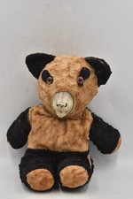 Vintage 1950s/1960s Elsa Hygienic Panda Teddy Bear Rubber Face Silk Plush