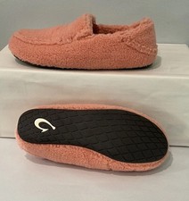 Olukai 20459-GUGU Women  s Sz 7 Faux Fur Fuzzy Slip On Slippers Peach