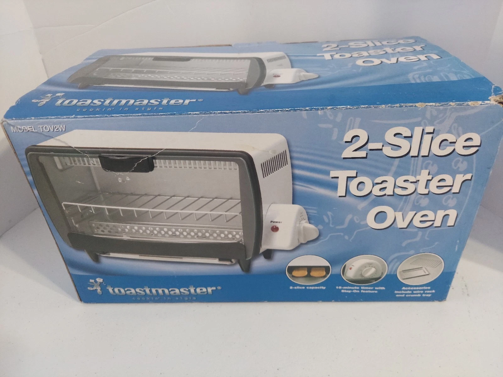 VINTAGE Toastmaster Mini Toaster Oven Model TOV2W White Side Timer 600W OPEN BOX