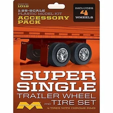 Moebius 1/25 Super Single Trailer Wheel And Tire Set 1018