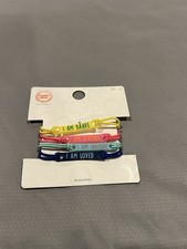 NEW Wonder Nation Girls Multicolor Stretch I Am.....Theme Bracelets, 2.5" 4 Pack