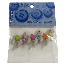 Dress It Up Who’s Your Llama? Buttons - Cute Colorful Alpaca Animal Fluffy 196