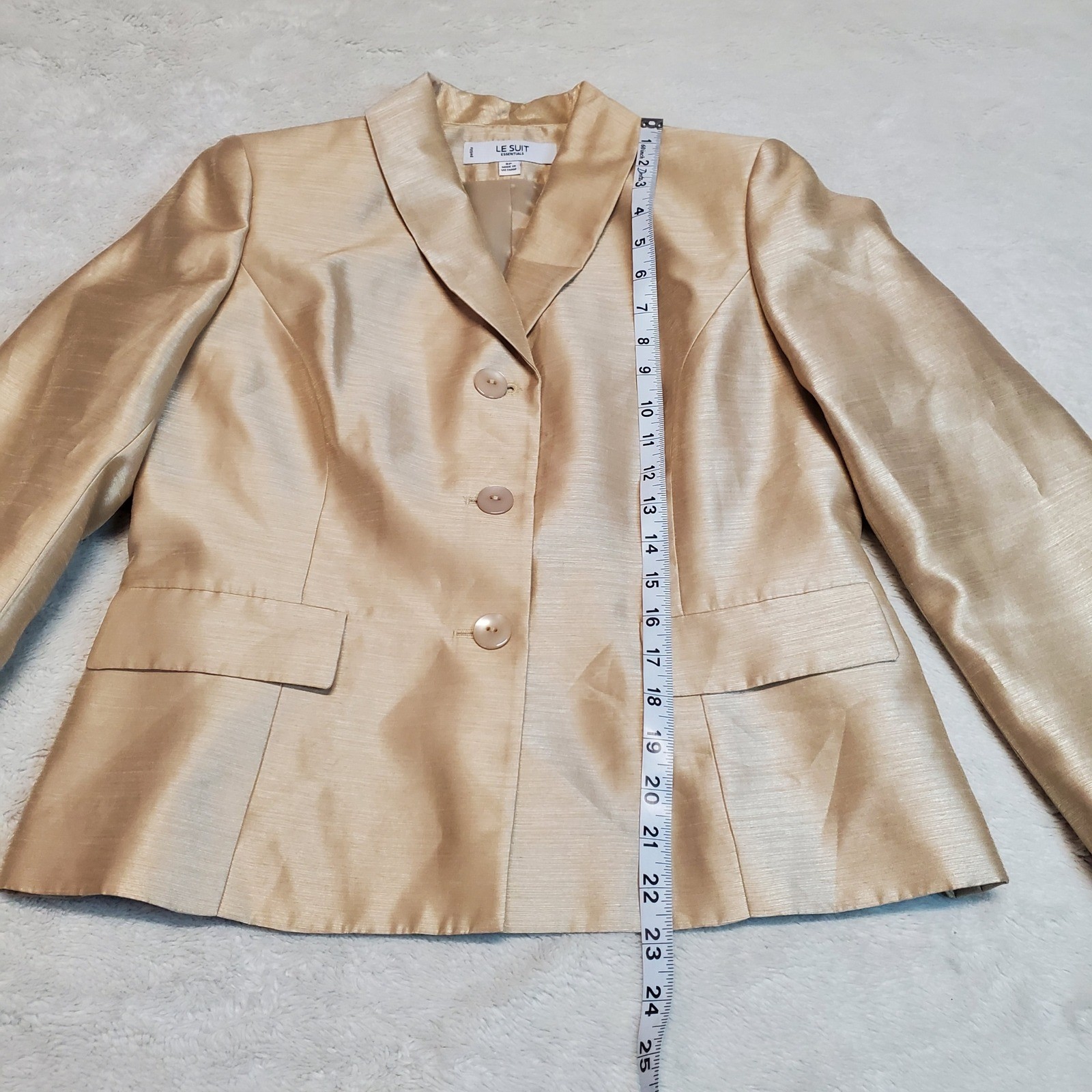 Le Suit Gold Holiday Gatsby Office Formal Classic Suit Set Jacket Pants 8 Petite