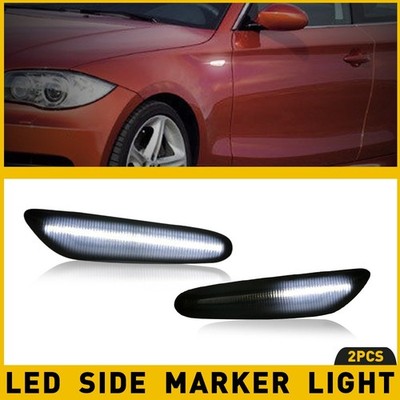 For BMW E46 E60 E61 E82 E83 E84 E88 E90 E92 Smoke White LED Side Marker Lights
