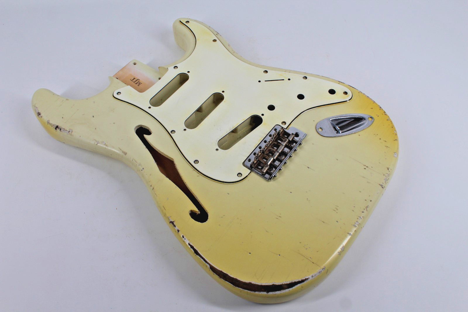 Mjt Officiel Personnalisé Vintage Âgés Nitro Guitare Corps Mark Jenny VTS Blanc