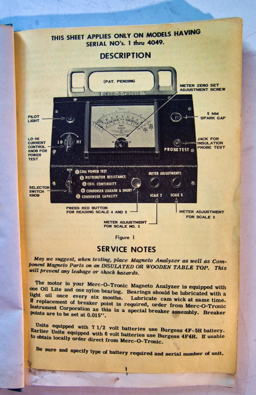 Merc O Tronic Model 88 Magneto Ignition Analyzer Untested