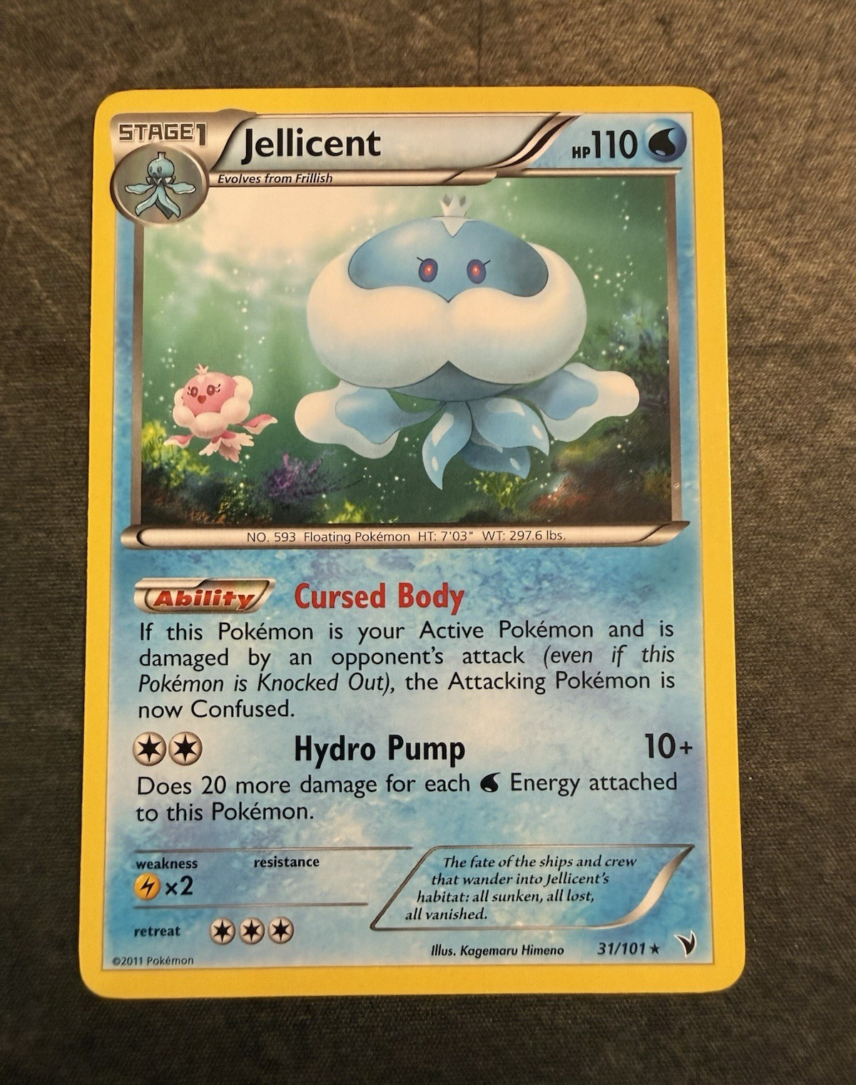 Pokemon TCG Jellicent 31/101 Noble Victories Regular Rare English HP 110 2011