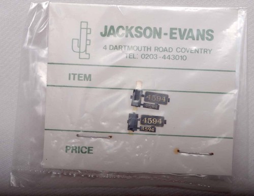 Jackson-Evans 00 Scale GWR Etched Brass Number Plates 4594 | Condition: New