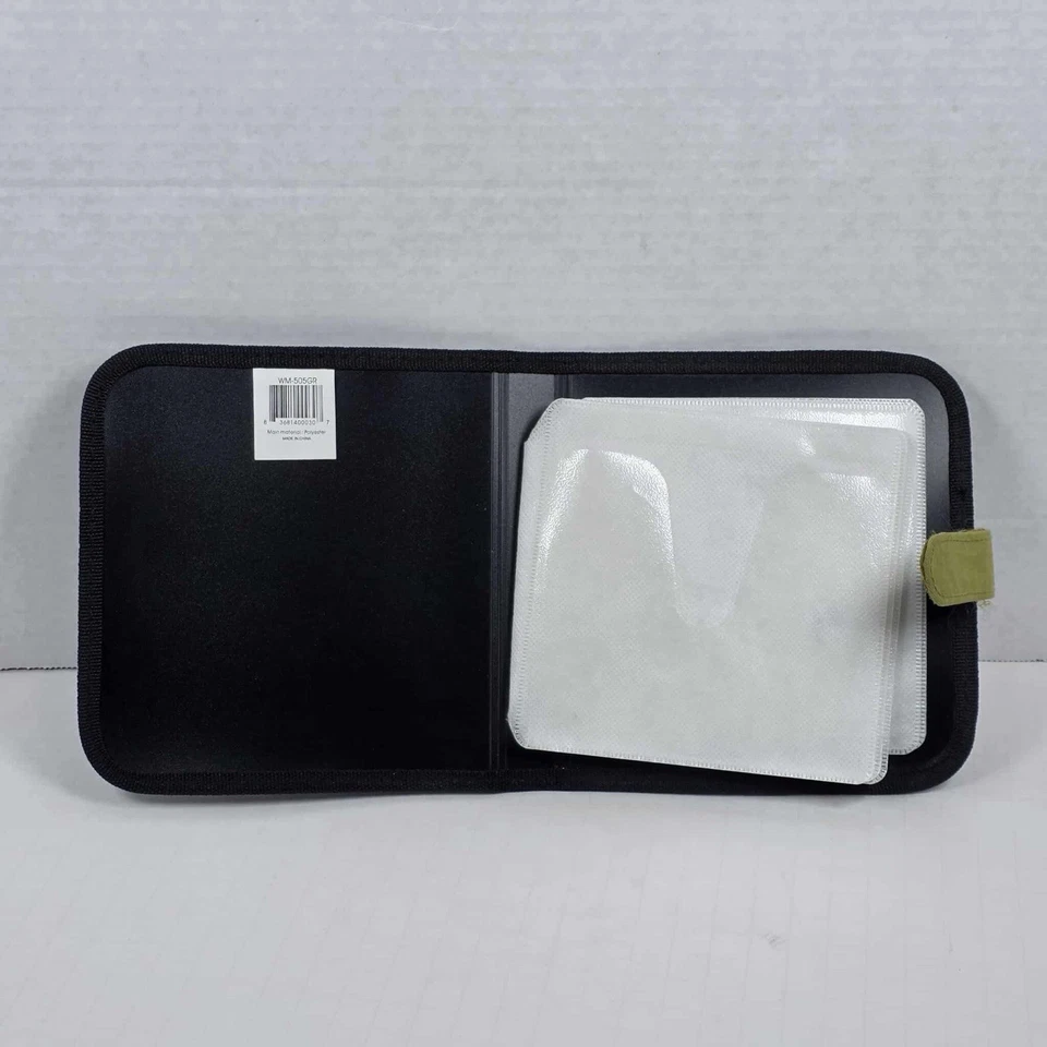 Carteira CD DVD preta e verde oliva comporta 12 discos - Imagem 2 de 4