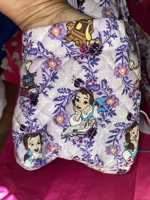 Disney Belle Floral Quilted Backpack in Black, Yellow, Red, Purple, Green New Vera Bradley Disney Belle Floral Campus Backpack Beauty  main image 4