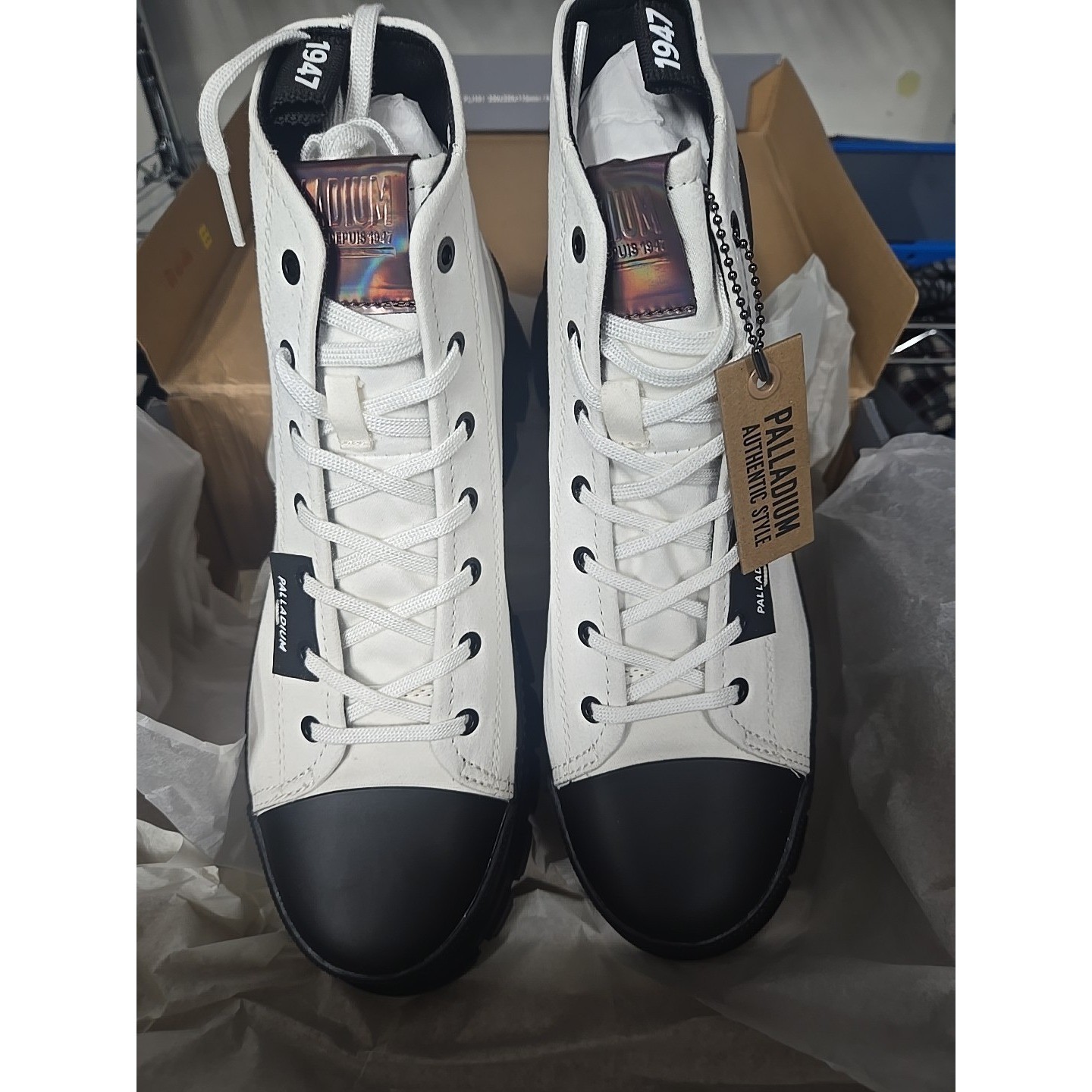 SAOLA Stivali donna Palladium Revolt Hi TX BIANCHI taglia 10 plateau suola a strappo gotico grunge