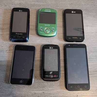 5 Vintage Cell Phone Lot & Apple iPod A1288 16GB UNTESTED/ As-Is Parts / Repair