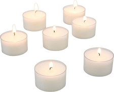Bulk 96 Pack Unscented Smokeless Long Burning Clear Cup Tea Light Candles wit...