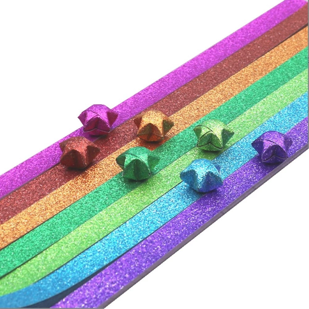 520 Sheets Glitter Folding Stars Strips Stars Decoration Folding for9432