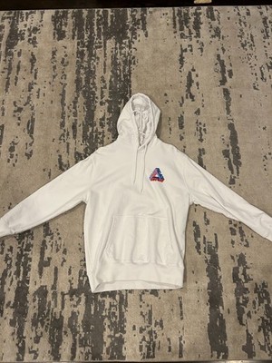 Palace P-3D Hood (FW21) White Fleece Hoodie Men's Size Large Barely worn