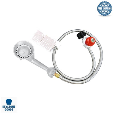 #ad High Pressure Cast Iron Propane Burner with Regulator amp; Hose for Outdoor Cooking $58.59