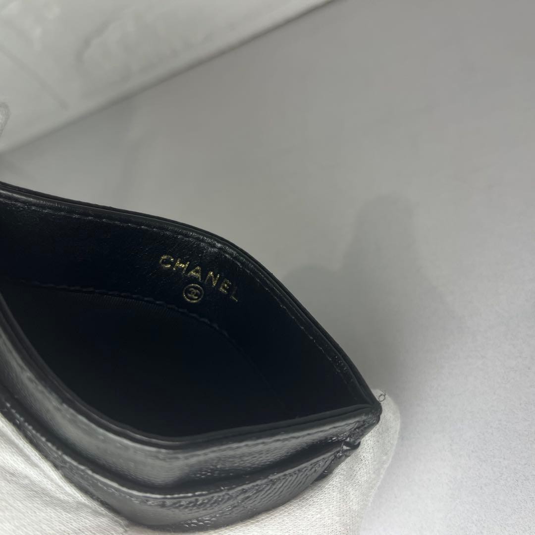 Chanel Black Car Leather Card Holder Business Card Case thumbnail 9