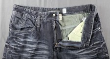 VTG Rocawear Type Shorts Men 38 Blue Dark Wash Baggy Wide Leg Hip Hop Jorts Y2K