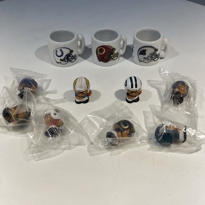 Lot of (11) NFL Teenymates Party Animal Lil Teammates 1'' Figures w/3 Mini Mugs