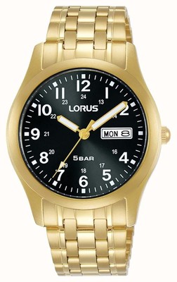 Lorus Herrenuhr goldfarbenes Armband RXN76DX9 Tag/Datum UVP 69,99£