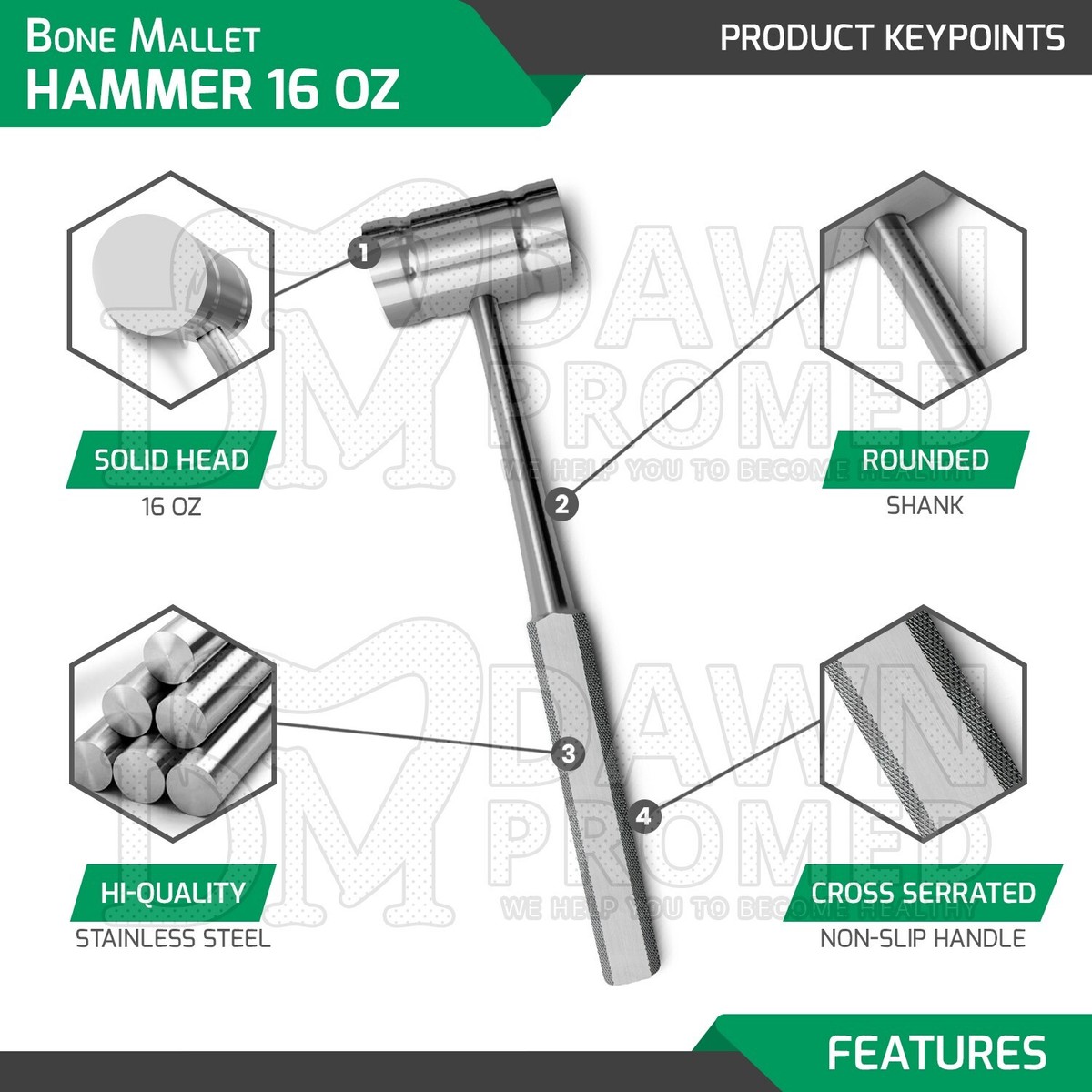 Martello Ortopedico Chirurgico Gerzog - Nuovo, Per - Foto 4