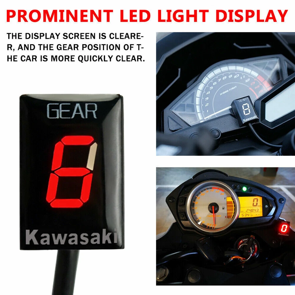 EFI мотоцикла Gear индикатор белый светодиод для Kawasaki ZX6R ER-6F Z750 Z800 Z1000 - Изображение 4 из 4